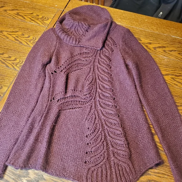 Anthrpologie Moth Hadley pointelle cowl neck sweater sz small - Picture 2 of 5